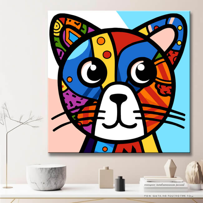 Cartoon animal cat - paint by numbers