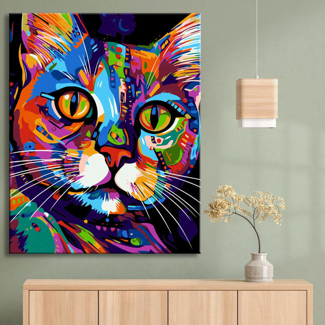 Bombay Cat Picasso Style Art - Paint by Numbers Set