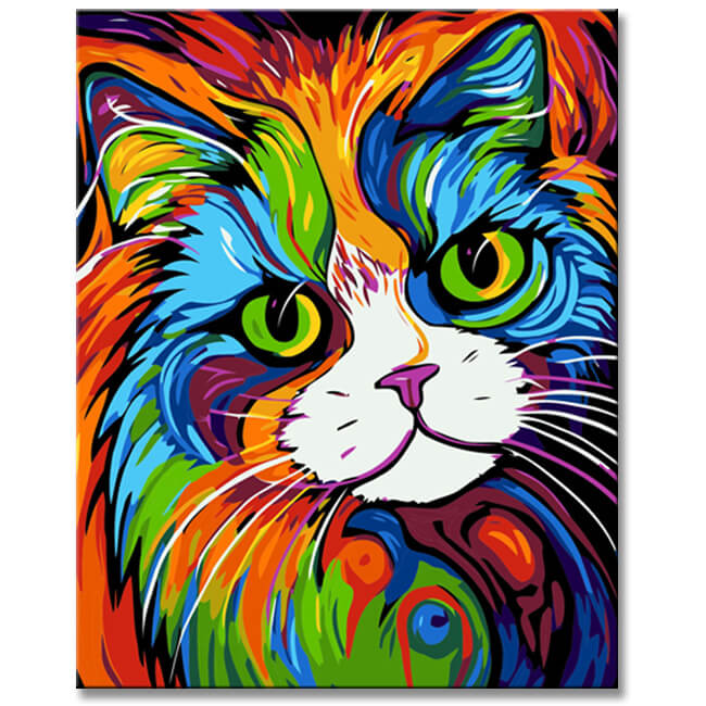 British Shorthair Persian Cat - Picasso Style - Painting by Numbers