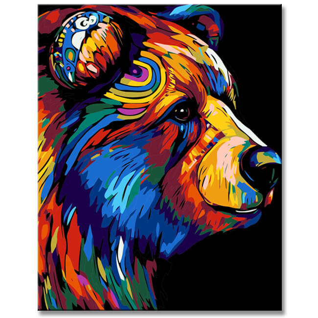 Colorful Bear â?? Painting by Numbers