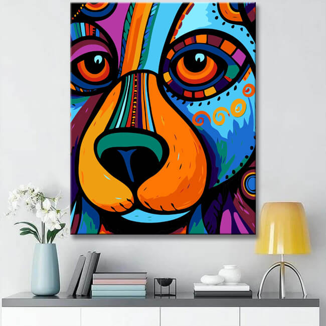 Bear Portrait Painting by Numbers - Picasso Style