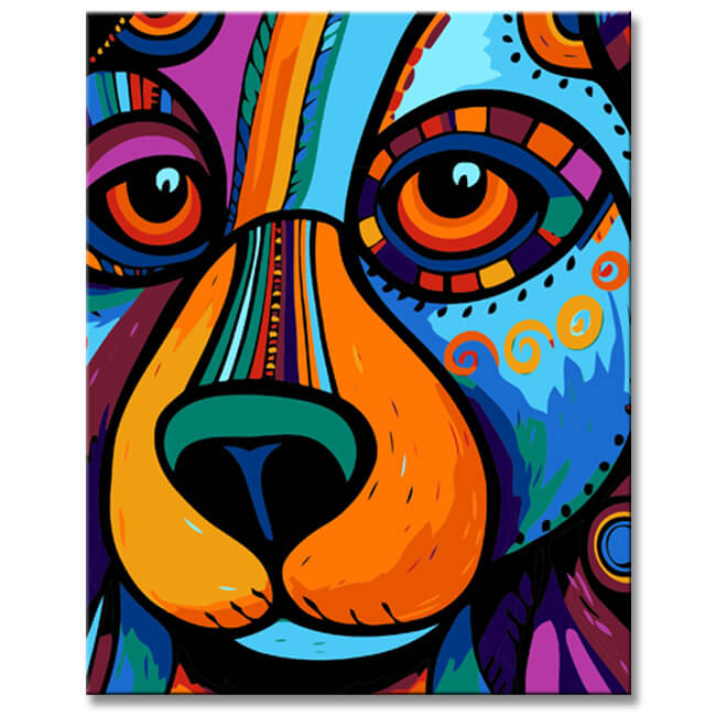 Bear Portrait Painting by Numbers - Picasso Style