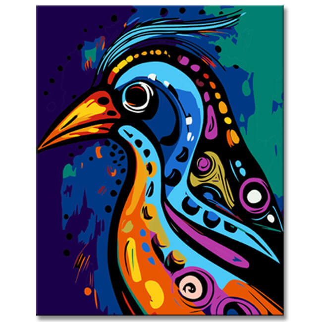 Painting by numbers - Bird in Picasso style