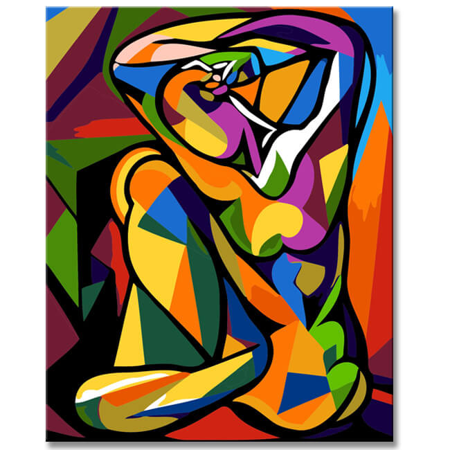 Cubist Portraits As A Gallery WallAbstract And Colorful Canvas Pictures, 5-Panel