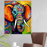 Bunter Elefant im Picasso-Stil