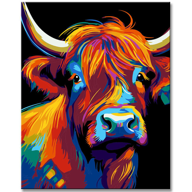 Highland Cattle - Painting by Numbers | Picasso style