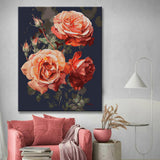 Exquisite watercolor rose artwork: painting by numbers enjoyment