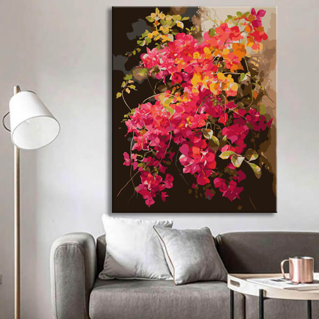 Bougainvillea: Painting by Numbers in the Style of Joe Raffaele