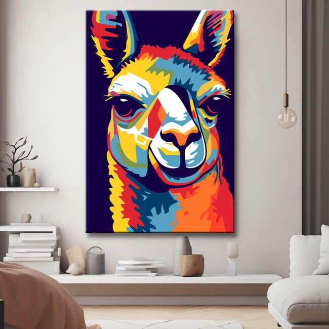 Colorful Alpacas Painting by Numbers