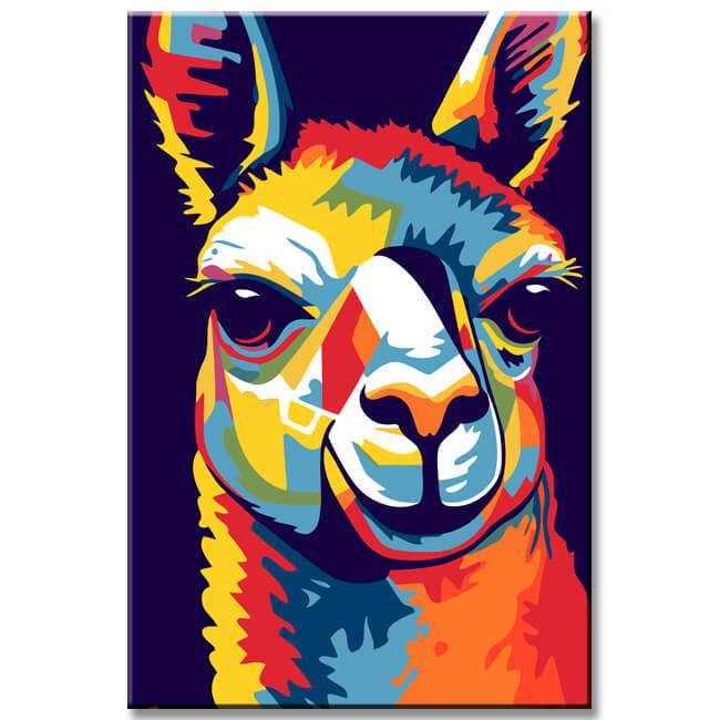 Colorful Alpacas Painting by Numbers