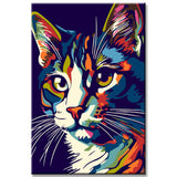 Colorful Norwegian Forest Cat - Painting by Numbers