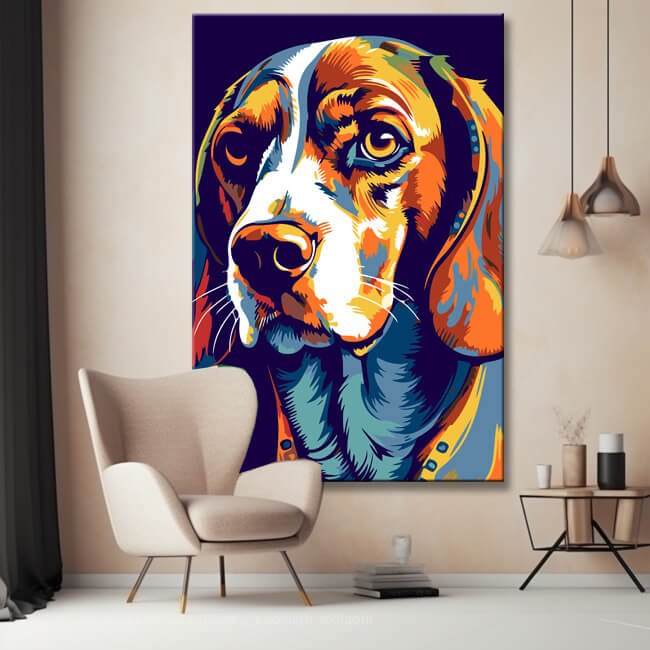 Colorful Beagle - Painting by Numbers