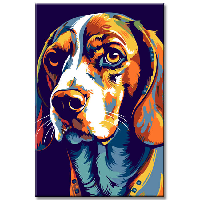 Colorful Beagle - Painting by Numbers