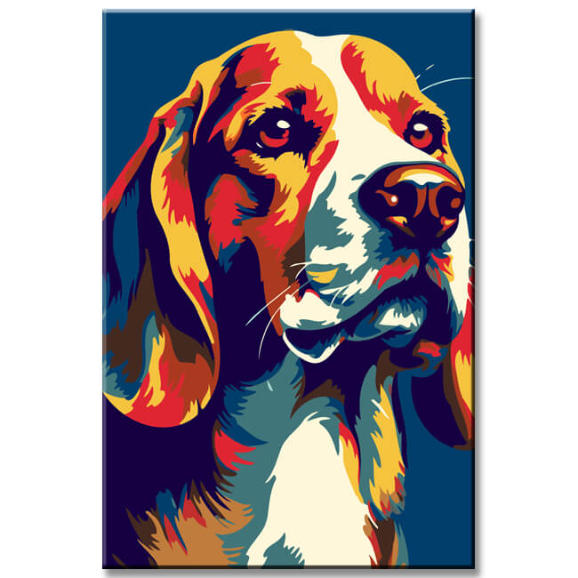 Beagle dog portrait - paint by numbers