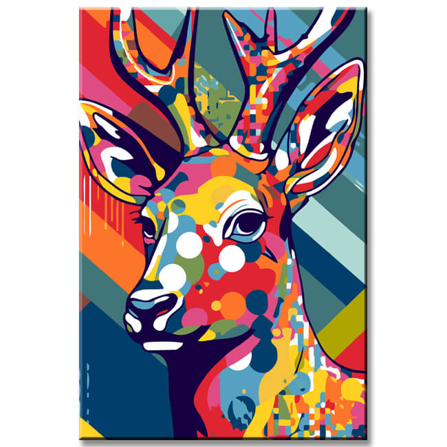 Deer colorful - painting by numbers