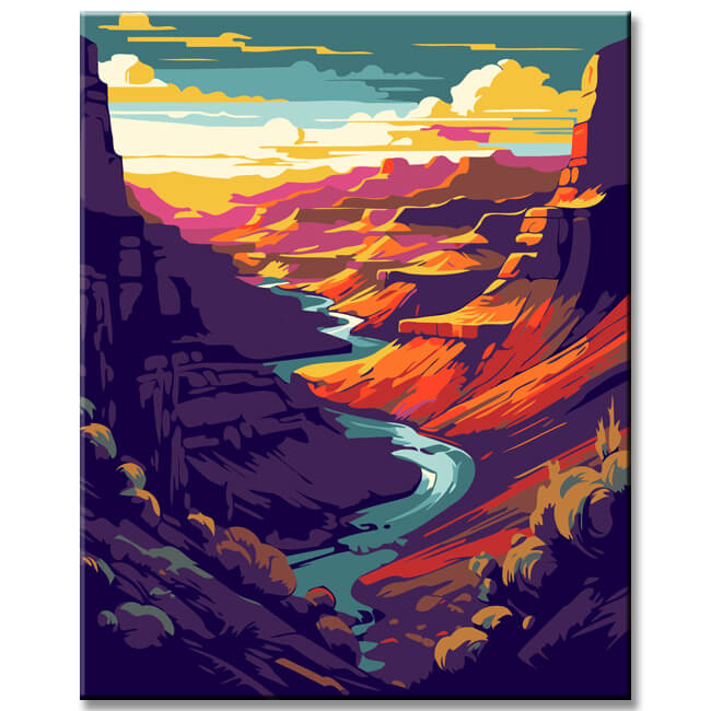 Grand Canyon River Painting by Numbers - Shipping from DE