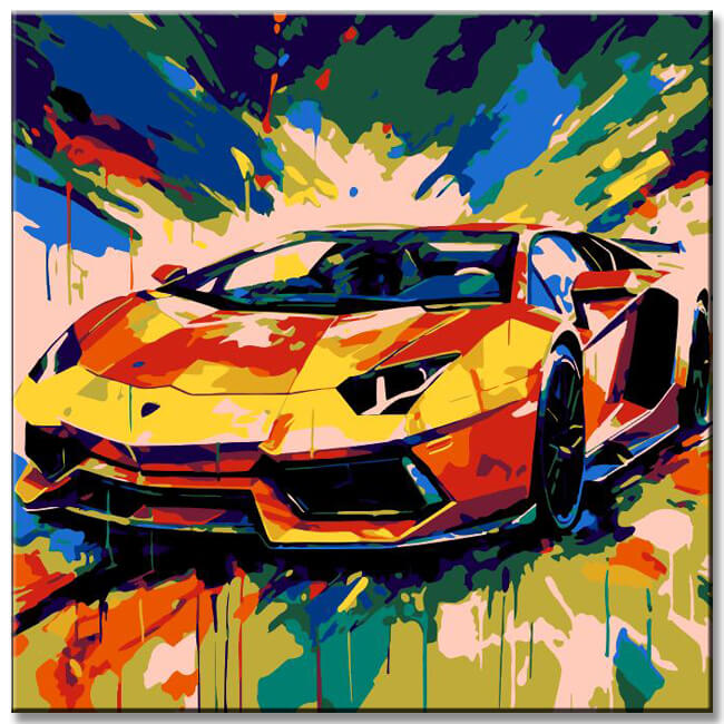 Canvas Art in Pop Art StyleVIbrant Speed Depictions As A Picture Wall