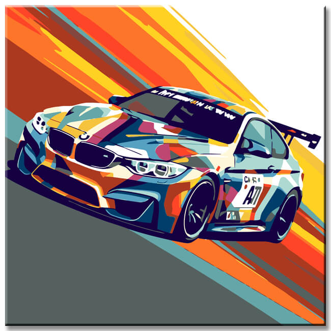 BMW racing car - painting by numbers