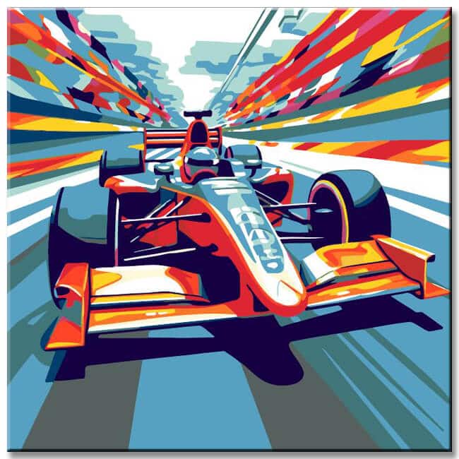 Canvas Art in Pop Art Style Vibrant Speed Depictions As A Picture Wall
