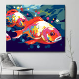 Colorful school of fish - painting by numbers