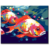 Colorful school of fish - painting by numbers