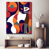 Colorful Picasso cat magic - painting by numbers