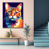 Colorful Serval Cat - Painting by Numbers