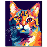 Colorful Serval Cat - Painting by Numbers