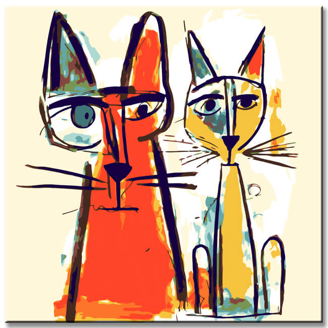 Easy Picasso Dog and Cat Sketches - Paint by Numbers