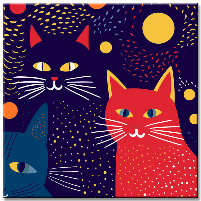 Cats at night I - Painting by numbers