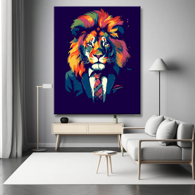 Abstract lion portrait - paint by numbers