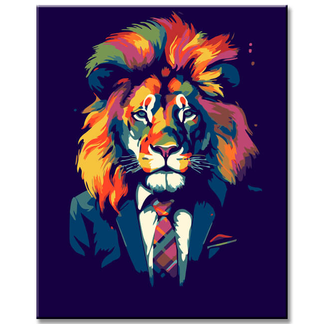 Abstract lion portrait - paint by numbers