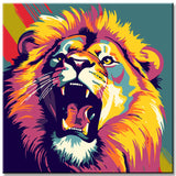 Comic Pop Art Lion - Painting by Numbers