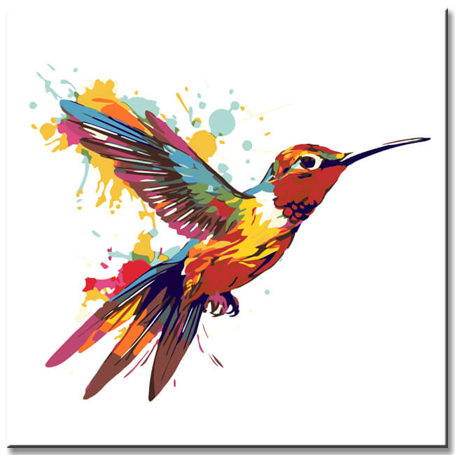 Exclusive Wildlife Art in Watercolor Style – Vibrant and Colorful Wall Paintings, 4-piece
