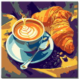 Paint by Numbers Cafe and Croissant Painting