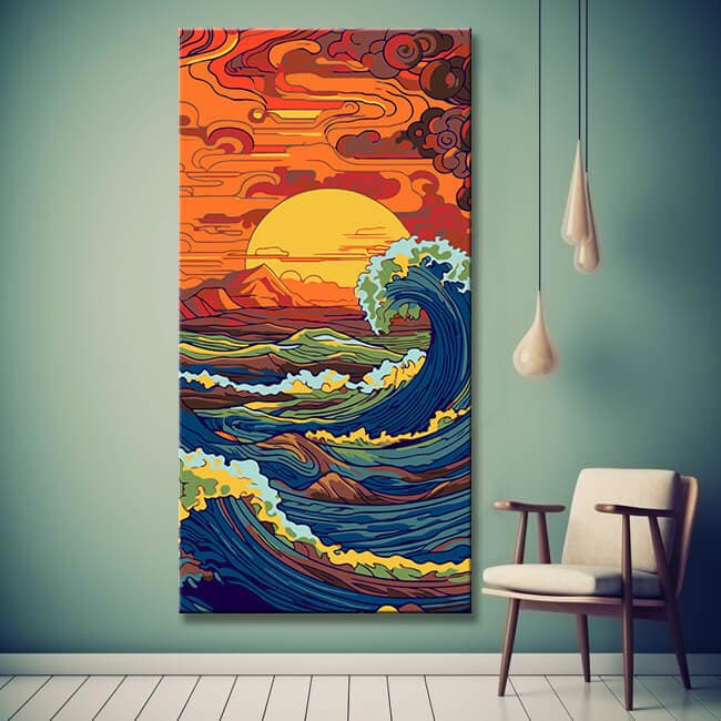 Paint by Numbers Painting Sunset by The Sea
