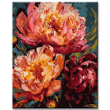 Beautiful peonies: painting by numbers