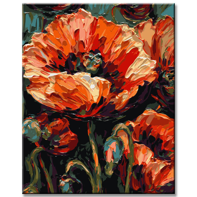 Enchanting Poppies: Painting by Numbers