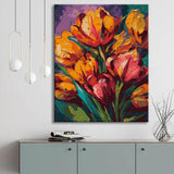 Bright tulips: painting by numbers