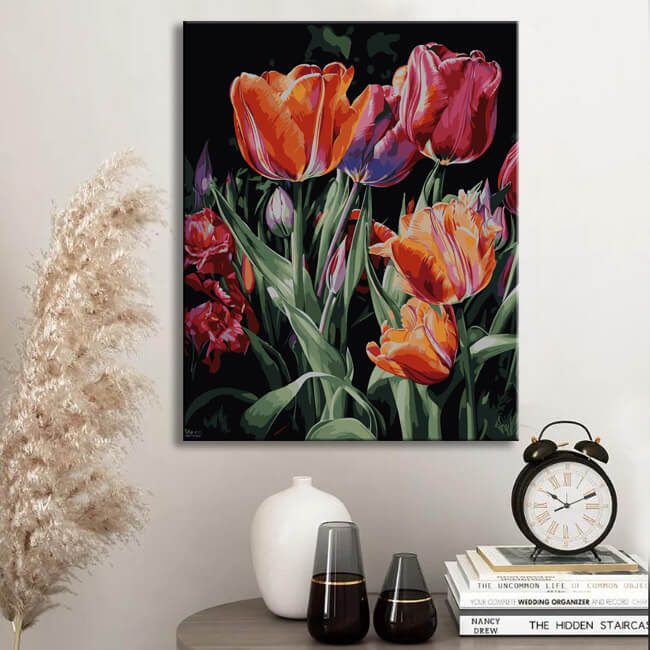 Dreamy Tulips: Painting by Numbers