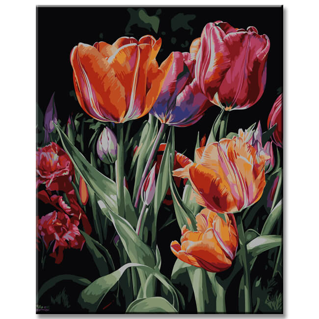 Dreamy Tulips: Painting by Numbers