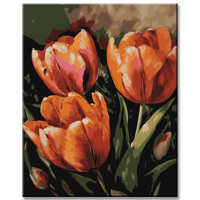 Enchanting Tulips: Painting by Numbers