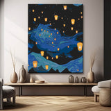 Beautiful night sky - painting by numbers