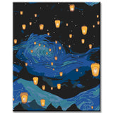 Beautiful night sky - painting by numbers