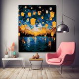 Glowing lanterns - painting by numbers