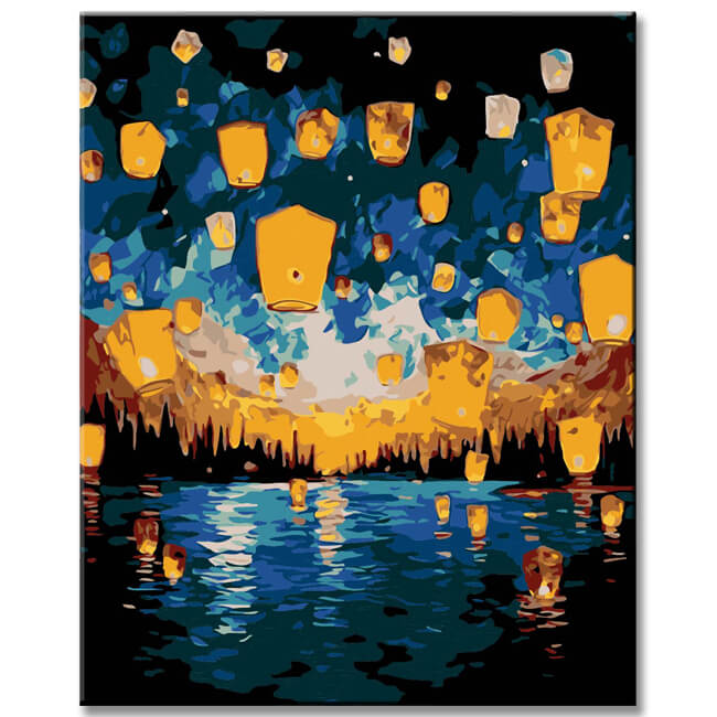 Glowing lanterns - painting by numbers