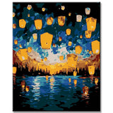 Glowing lanterns - painting by numbers