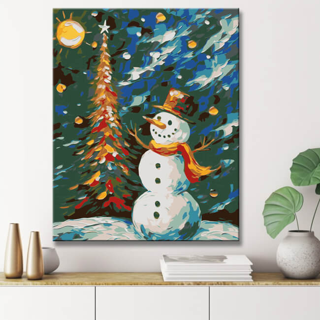 Christmas tree with gifts - painting by numbers