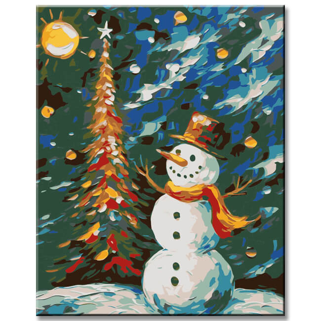 Christmas tree with gifts - painting by numbers