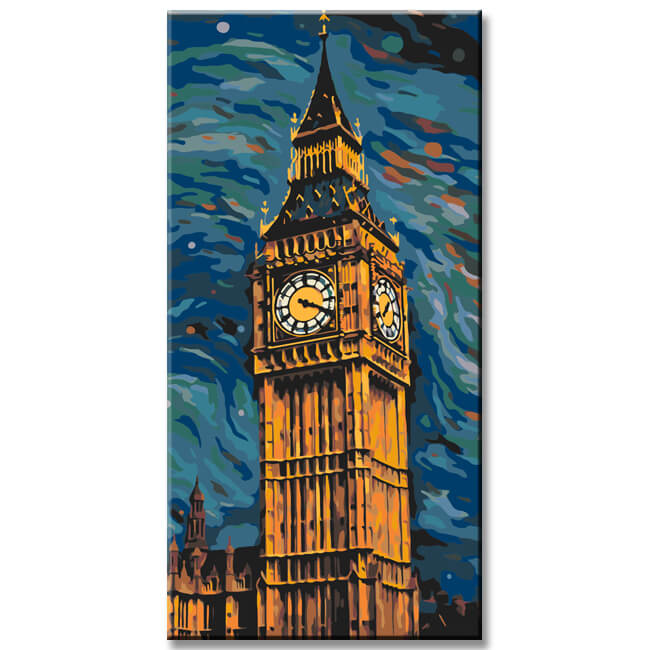 Big Ben in Van Gogh style - painting by numbers